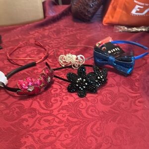 Elegant Floral Hair Accessory Set - Black, Red, Blue